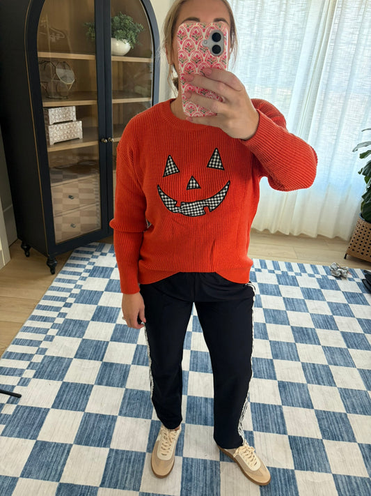 Pumpkin Patch Plaid Sweater