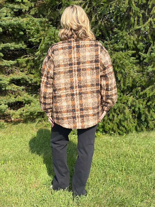 The Oakley Plaid Bouclé Shacket