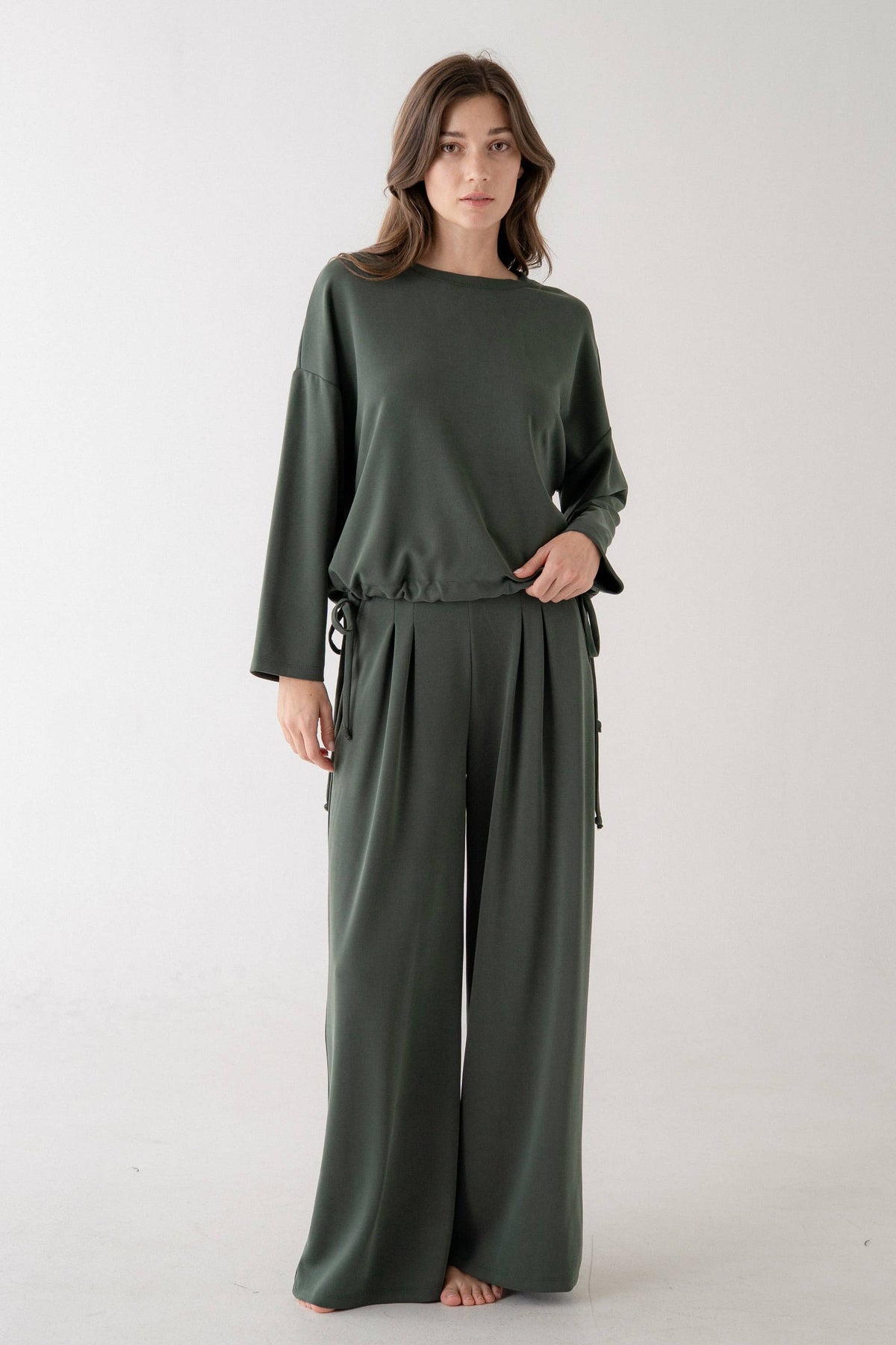 Luxe Pleated Wide Leg Lounge Pants
