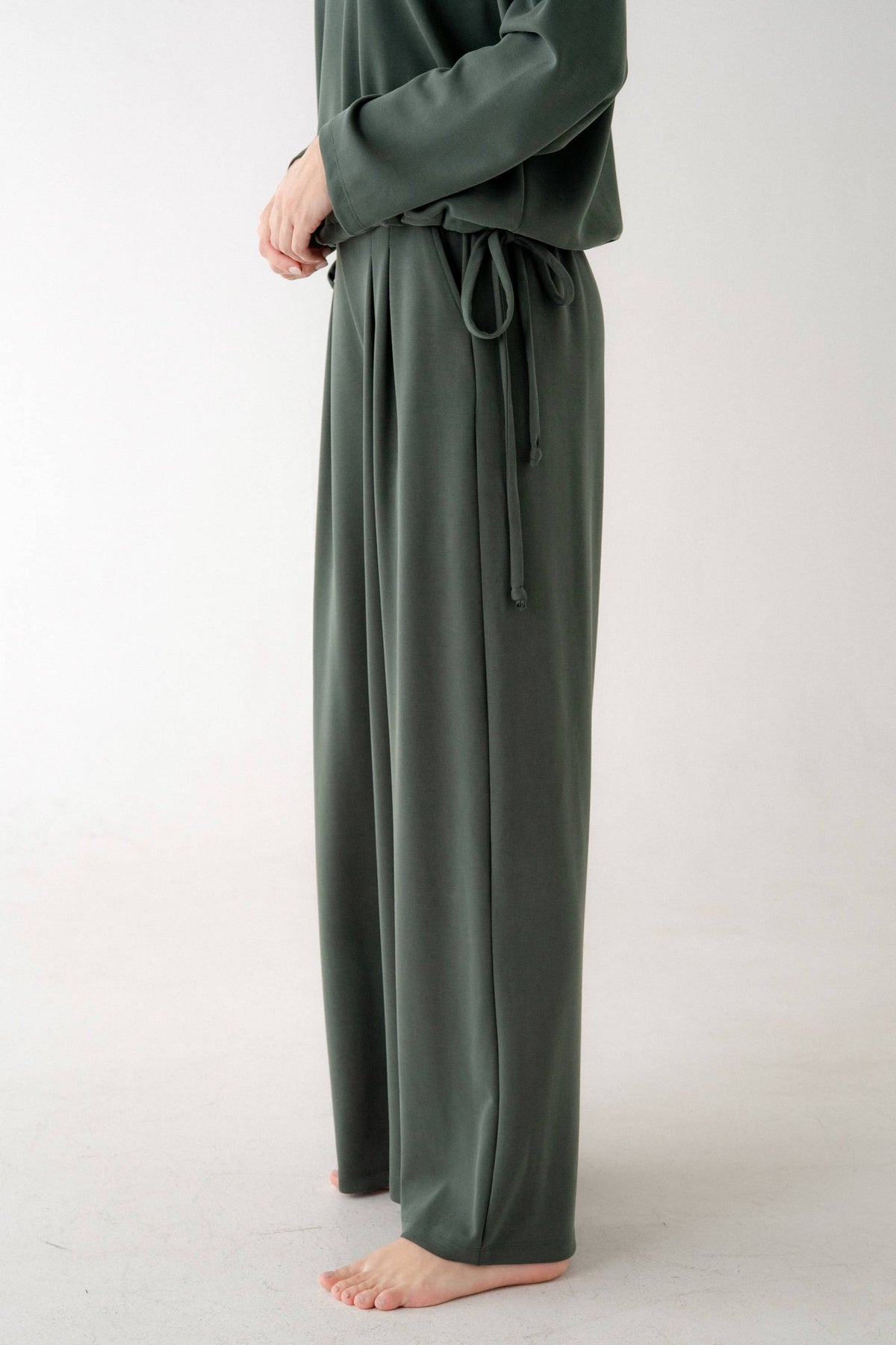Luxe Pleated Wide Leg Lounge Pants