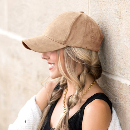 The Weekend Edit Faux Suede Baseball Cap