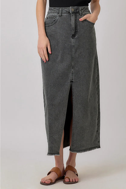 The Slate Denim Maxi Skirt