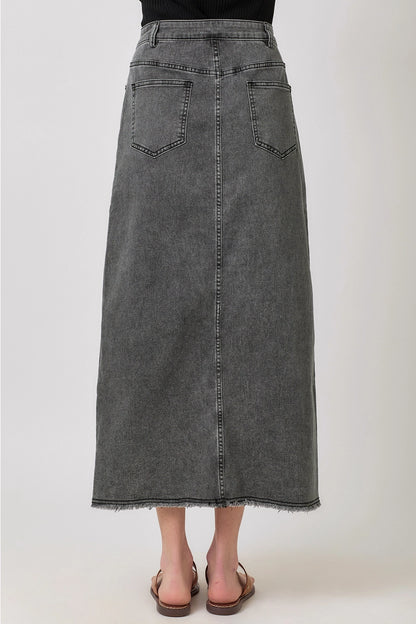 The Slate Denim Maxi Skirt