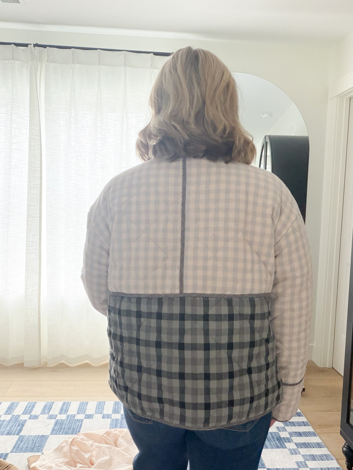 Mixed Plaid Quilted Jacket