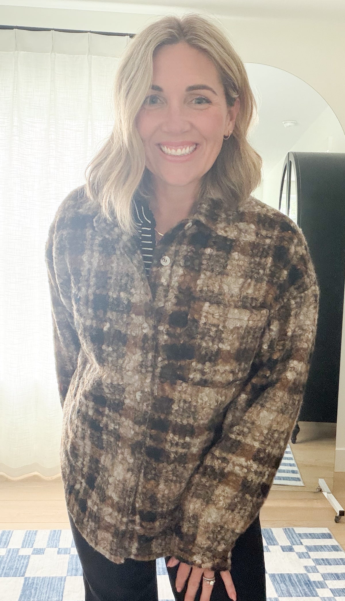 The Oakley Plaid Bouclé Shacket