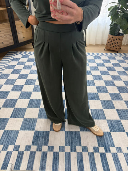 Luxe Pleated Wide Leg Lounge Pants
