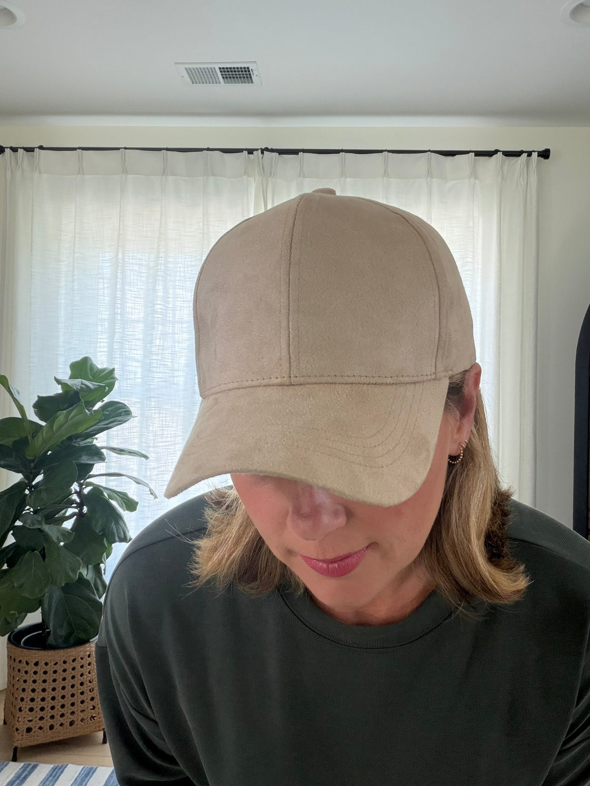 The Weekend Edit Faux Suede Baseball Cap