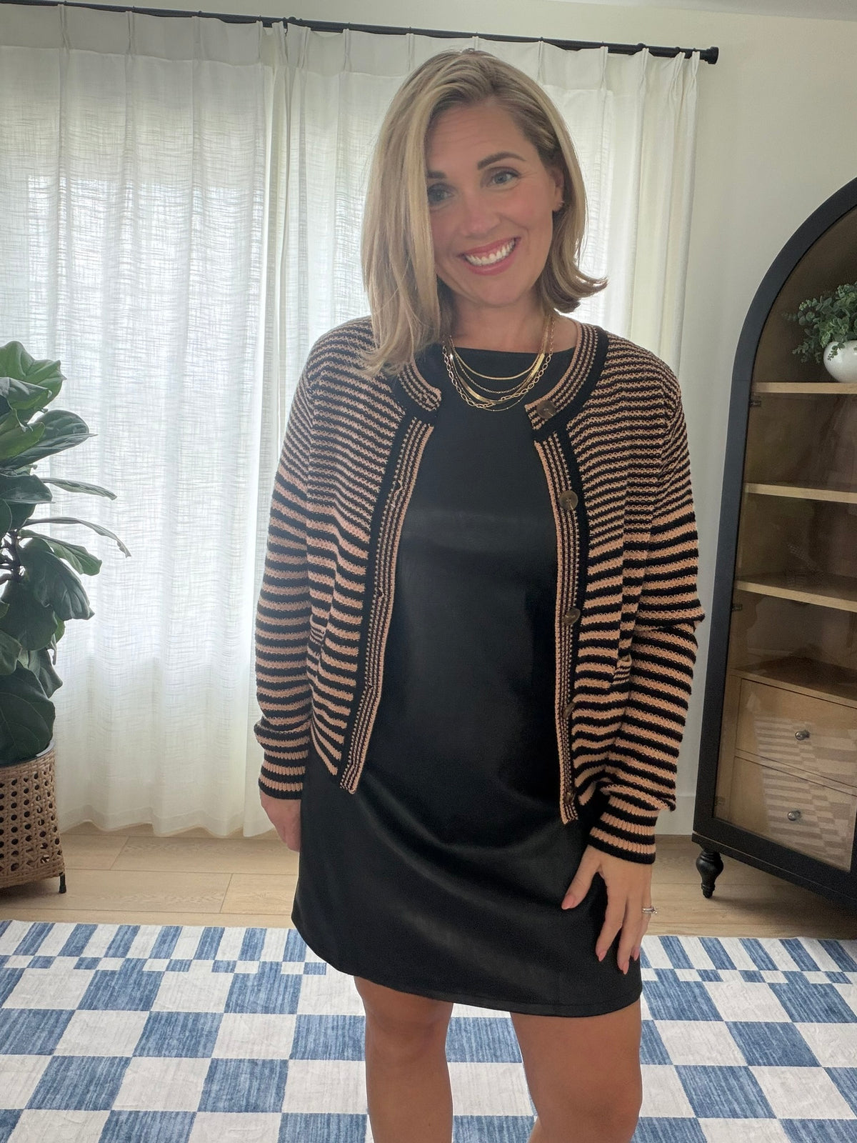 Classic Stripe Button Cardigan