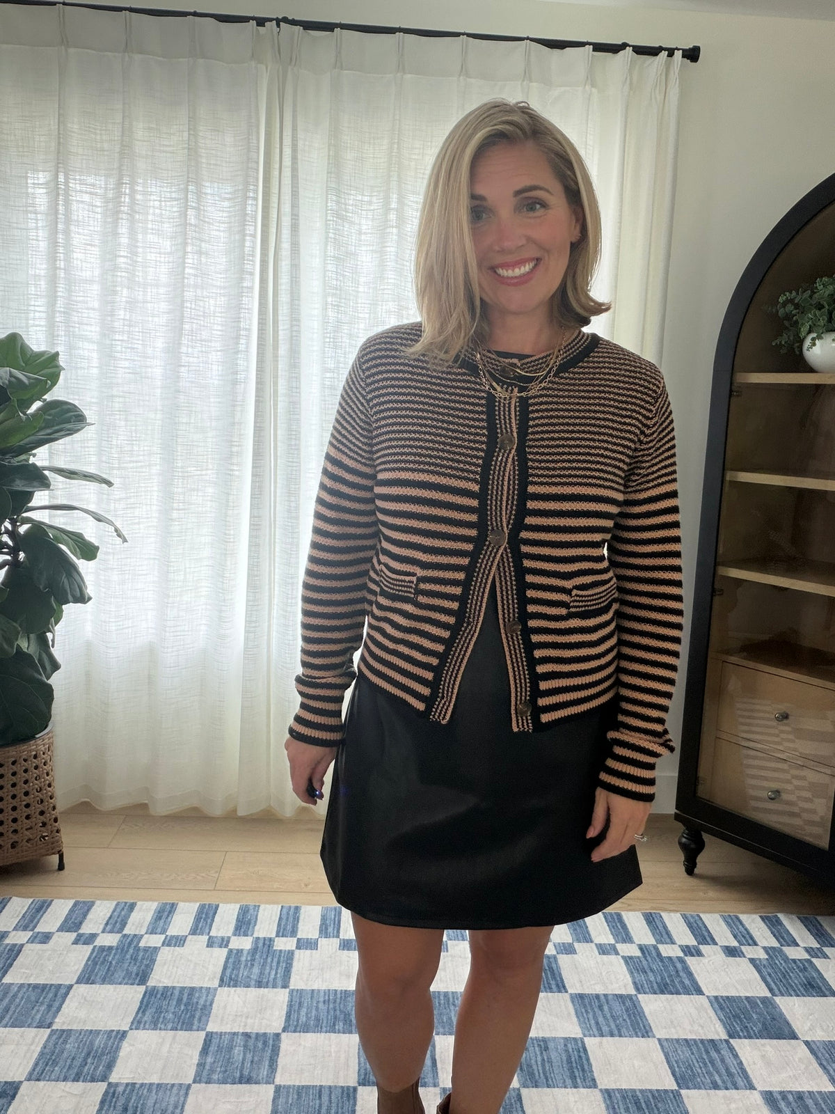 Classic Stripe Button Cardigan