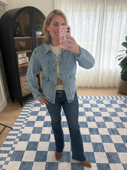 The Mercer Scalloped Denim Jacket