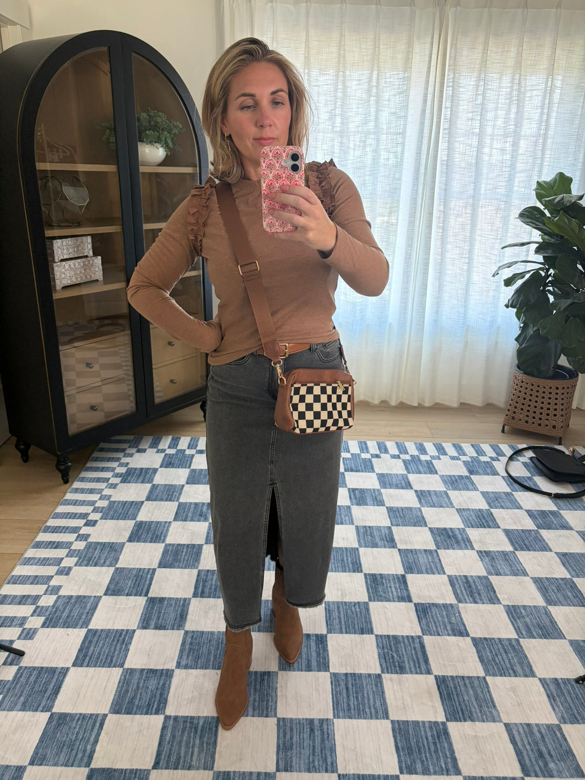 The Slate Denim Maxi Skirt