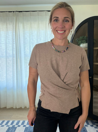 The Faux Wrap Knit Top