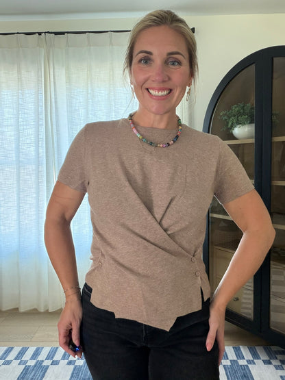 The Faux Wrap Knit Top