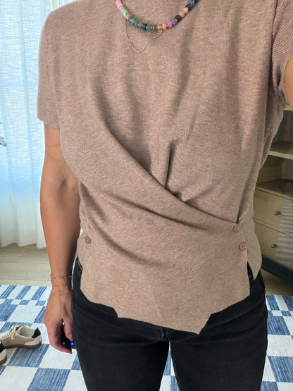 The Faux Wrap Knit Top
