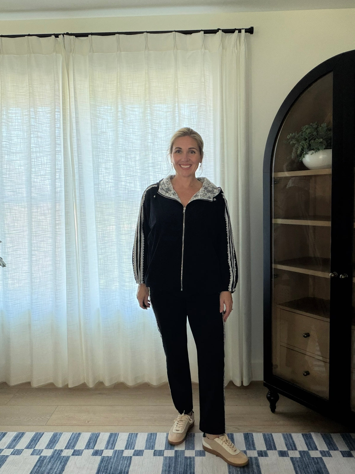 Lace Trim Track Pants