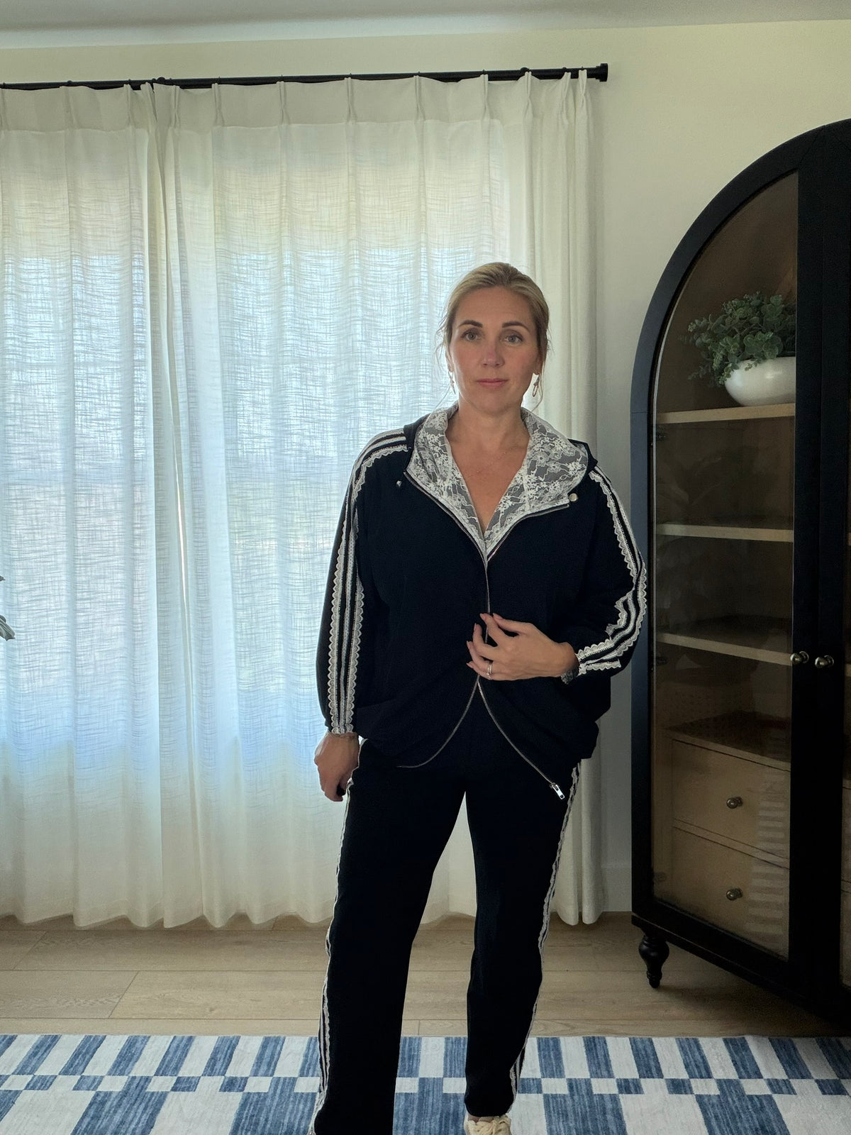 Lace Trim Zip Jacket