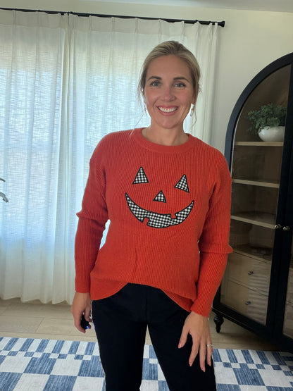 Pumpkin Patch Plaid Sweater