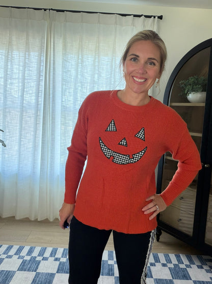 Pumpkin Patch Plaid Sweater