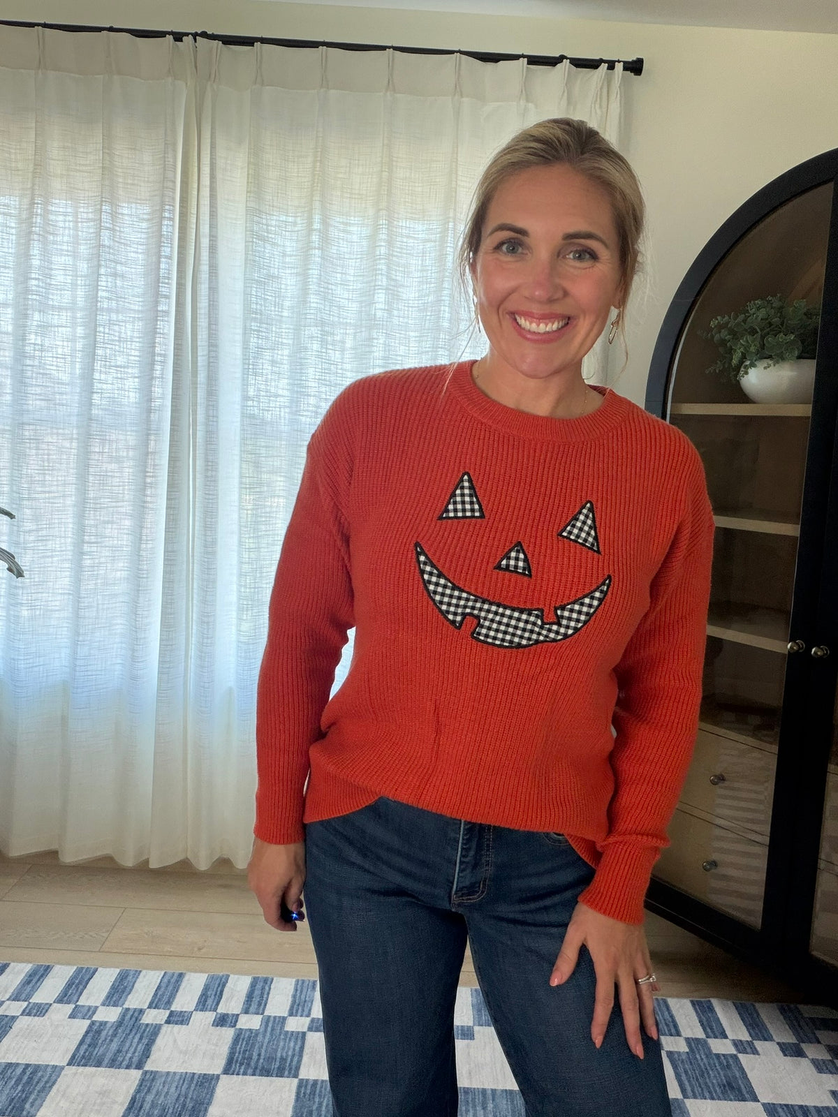 Pumpkin Patch Plaid Sweater