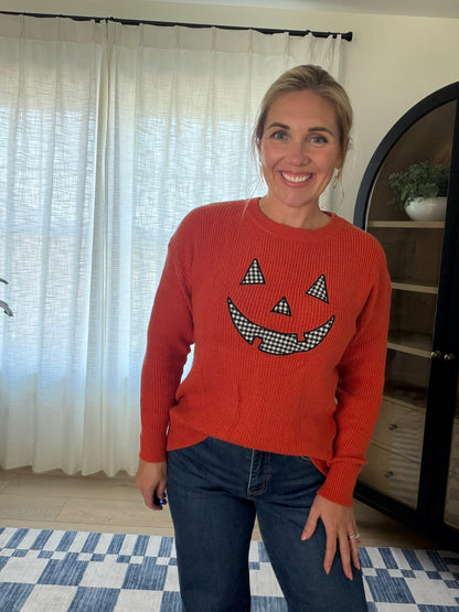 Pumpkin Patch Plaid Sweater