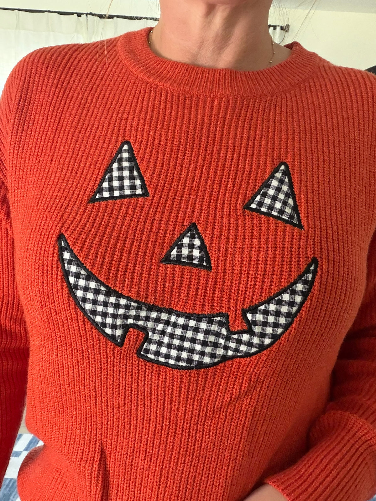 Pumpkin Patch Plaid Sweater