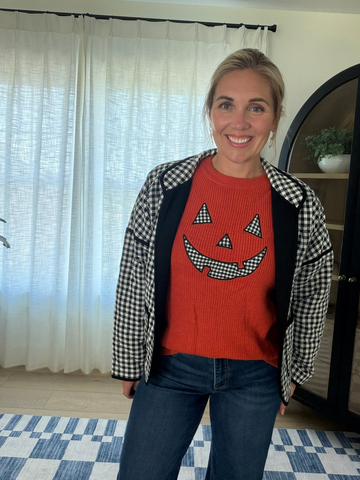 Pumpkin Patch Plaid Sweater