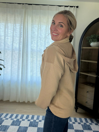 Faux Layer Waffle Knit Pullover