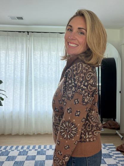 The Rowan Bandana Print Sweater