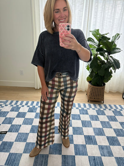 The Harvest Plaid Wide Leg Pants