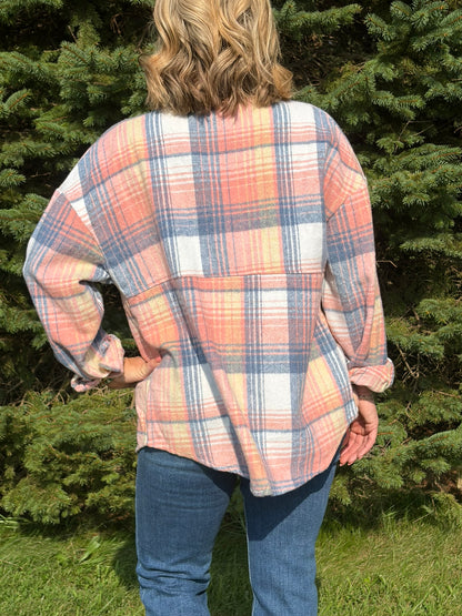 The Rose & Blue Plaid Shacket