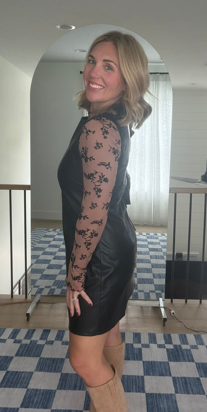 The Perfect Faux Leather Shift Dress