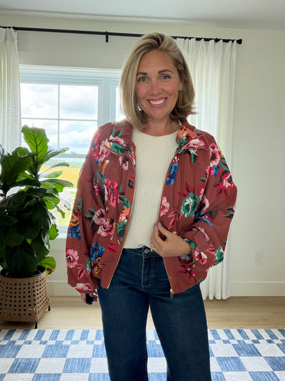 The Brielle Floral Textured Jacket