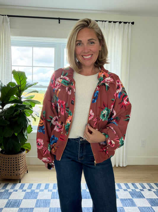 The Brielle Floral Textured Jacket