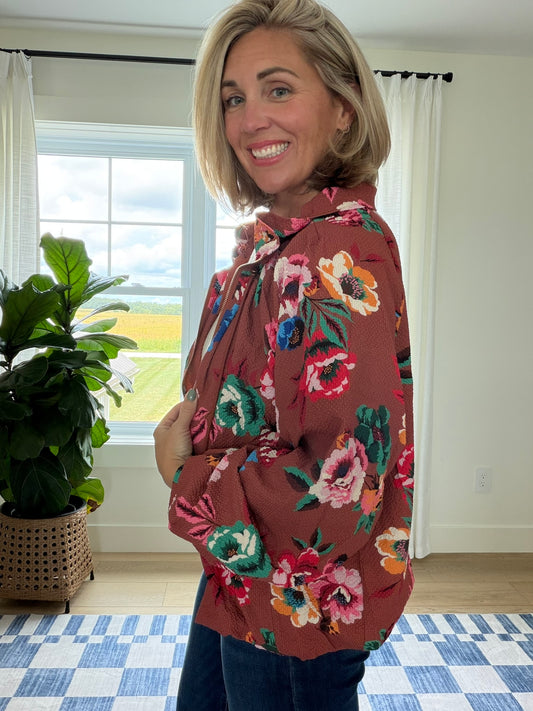 The Brielle Floral Textured Jacket