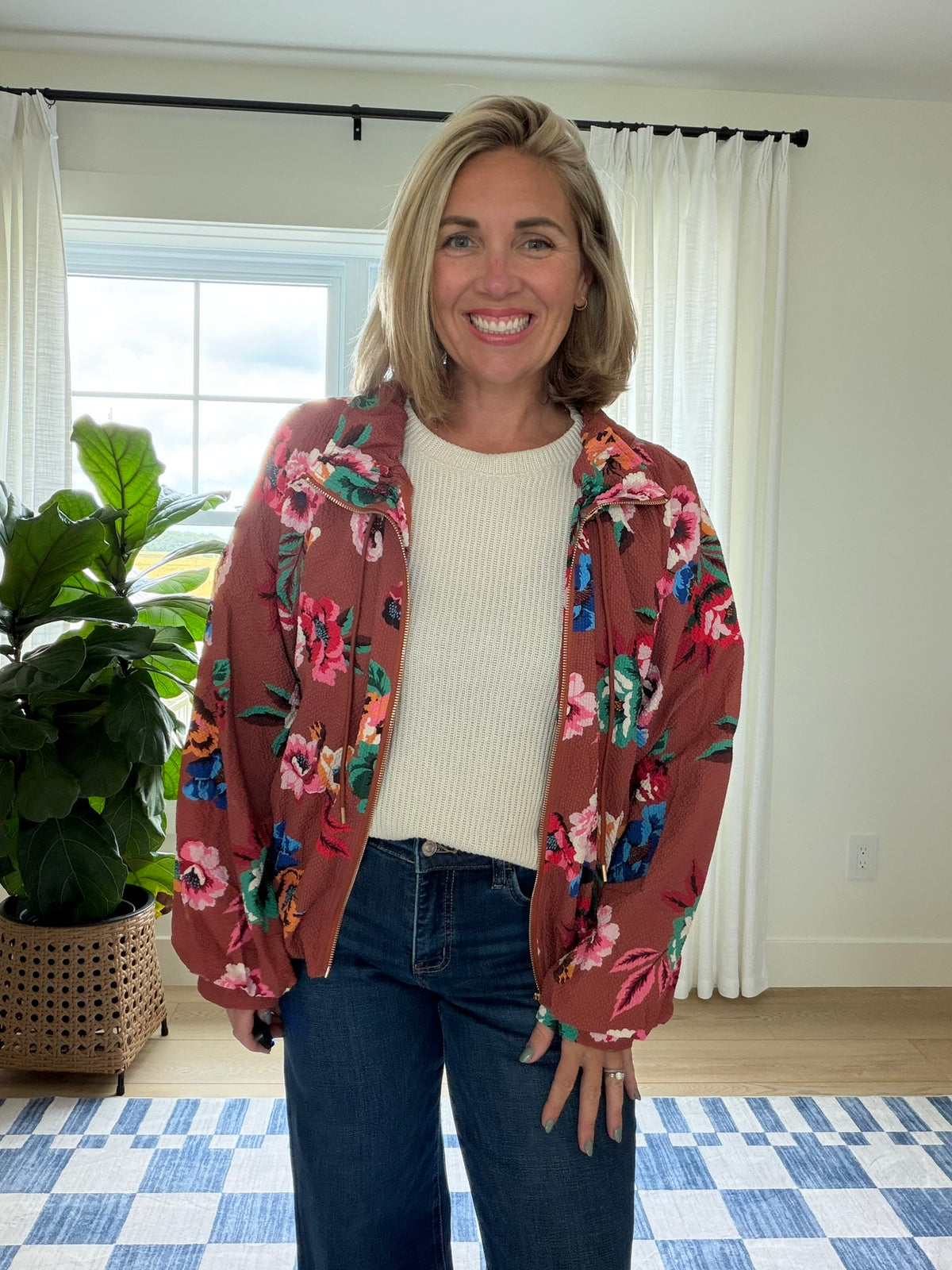 The Brielle Floral Textured Jacket