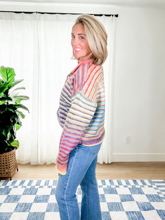 The Confetti Stripe Cardigan