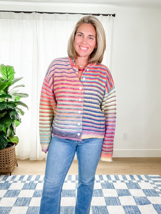 The Confetti Stripe Cardigan