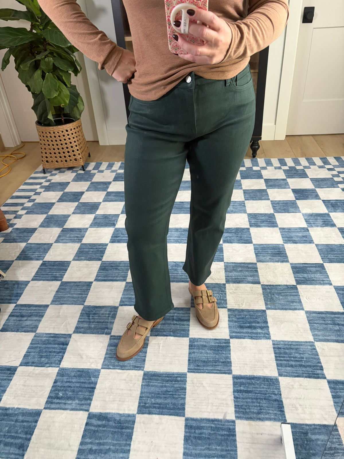 Spruce Coated Straight Leg Jeans