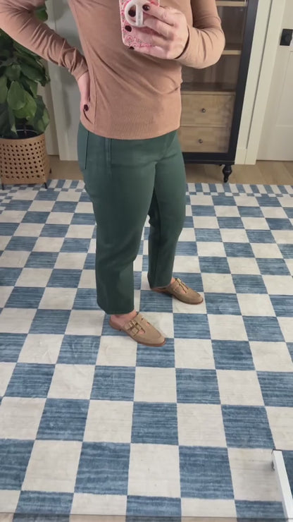 Spruce Coated Straight Leg Jeans