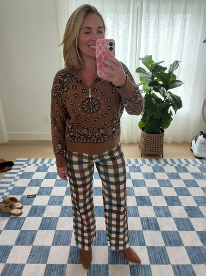 The Rowan Bandana Print Sweater